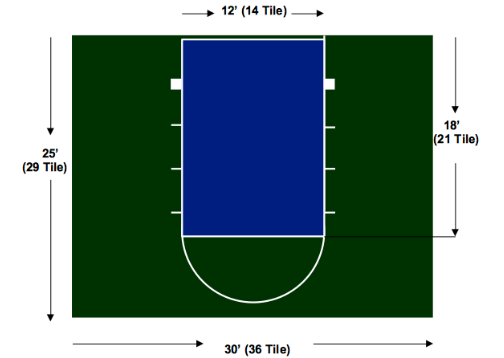 Full Court Basketball Floor, 46x78, Kit