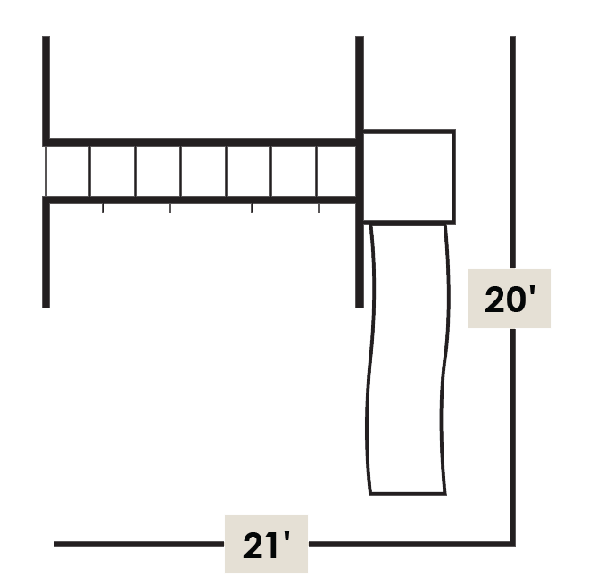 Monkey Bar Slide Stand layout & dimensions.