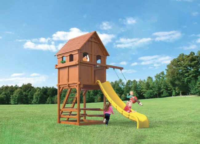 Woodplay Playhouse 6' Combo 1 with Upper Enclosure