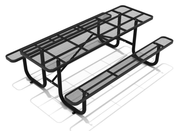 8ft Expanded Steel Picnic Table