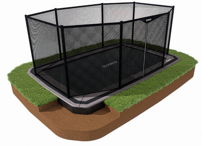 15 ft X 10 ft North In-ground Safety Net - Full Enclosure